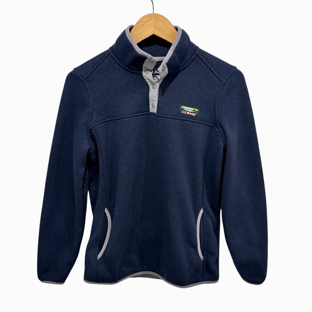 LL Bean Sweater Fleece Pullover Women's Small Blue Outdoor